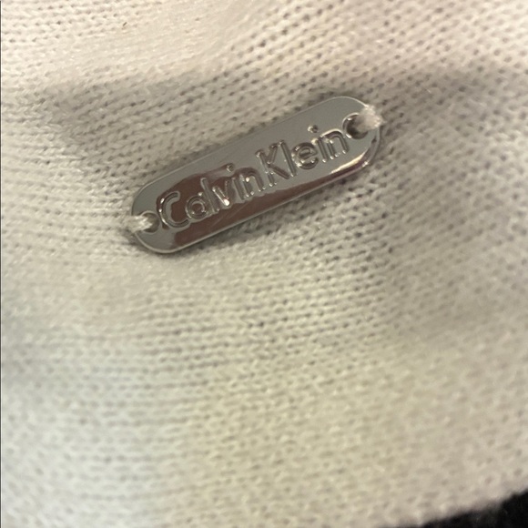 Calvin Klein Black Poncho with Gray and Cream Stripes - Picture 3 of 5